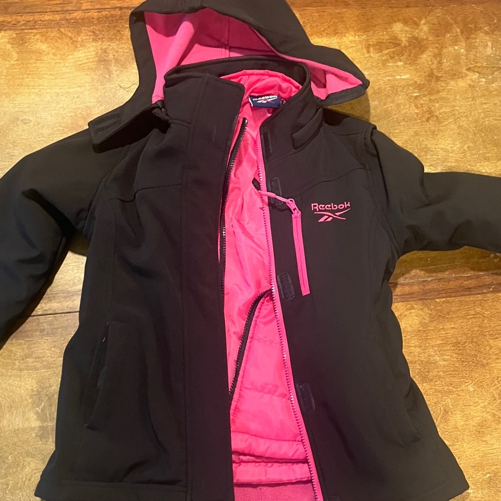 Reebok Black Jacket with Pink Lining